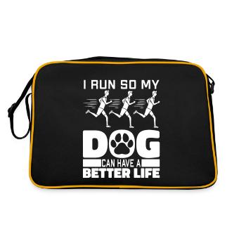 Runner Jogger Runner Running Dog - Retro Bag - black/gold - Back