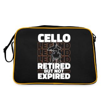 Cello Cellist Im Ruhestand - Retro Tasche - Schwarz/Gold - Hinten