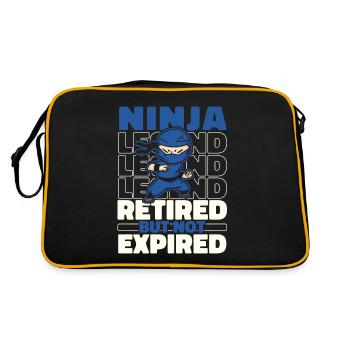 Ninja Im Ruhestand - Retro Tasche - Schwarz/Gold - Hinten