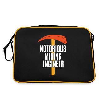 Ingenieur Spitzhacke Bergbauingenieur - Retro Tasche - Schwarz/Gold - Hinten