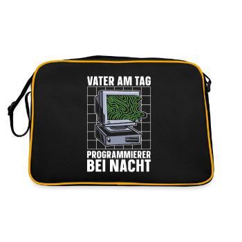 Entwickler Coder Programmierer - Retro Tasche - Schwarz/Gold - Hinten