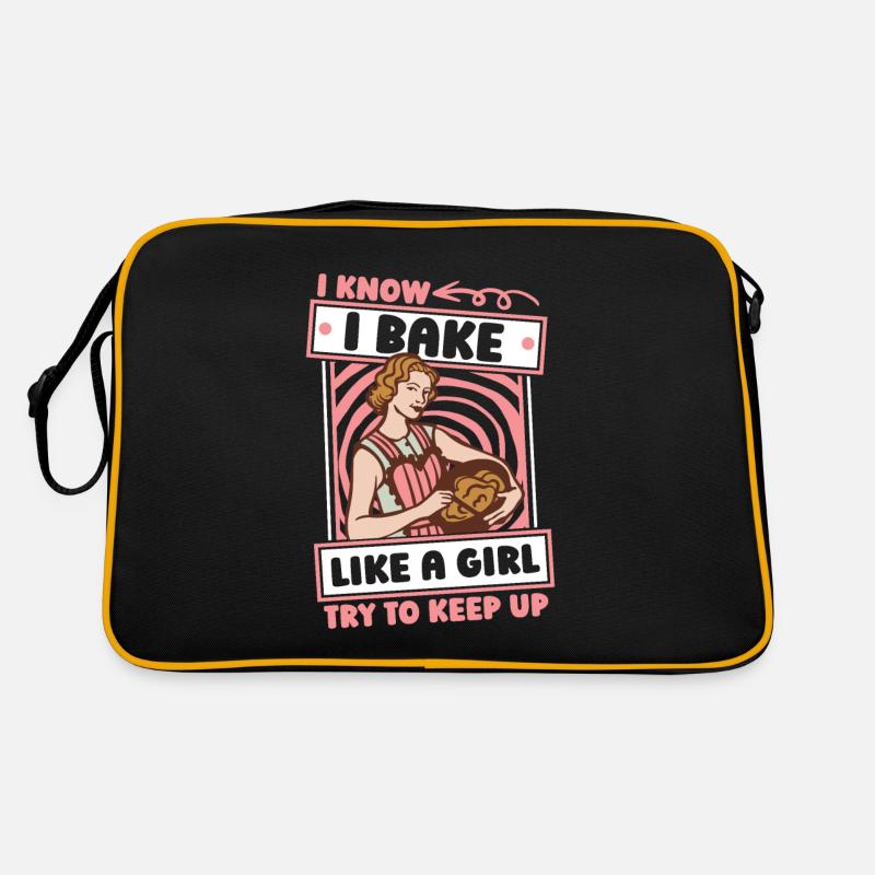Backen Bäcker Bäckerei Mädchen Retro Tasche