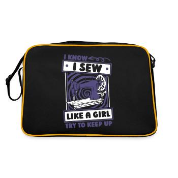 Sewing Sewing Machine Funny - Retro Bag - black/gold - Back