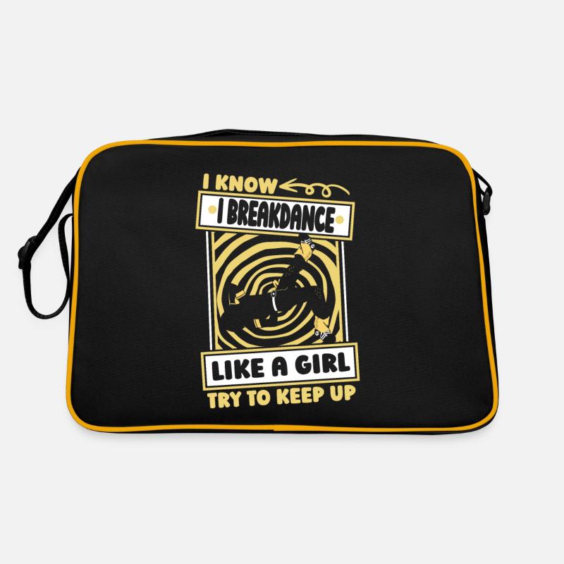 Breakdance Breakdancer Breakdancing Funny - Retro Bag - black/gold