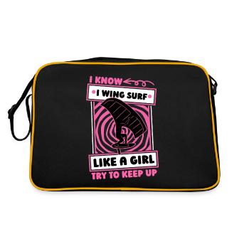 Wing Surf Wing Foil Girl - Retro Bag - black/gold - Back