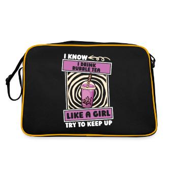 Bubble Tea Boba Girl - Sac Retro - noir/or - Dos