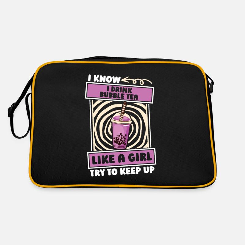 Bubble Tea Boba Mädchen Retro Tasche