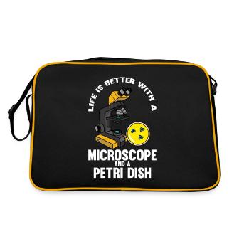 Biology Biologist Microscope - Retro Bag - black/gold - Back