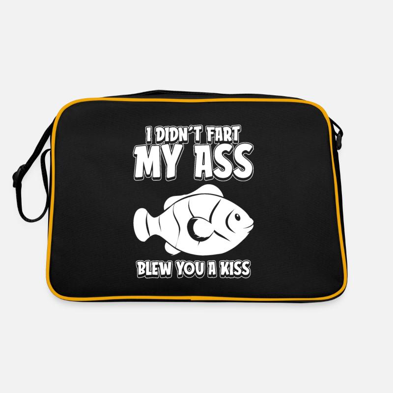 Clownfisch Witzig - Retro Tasche - Schwarz/Gold