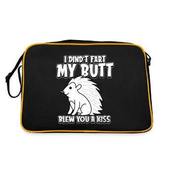 Porcupine Funny - Retro Bag - black/gold - Back