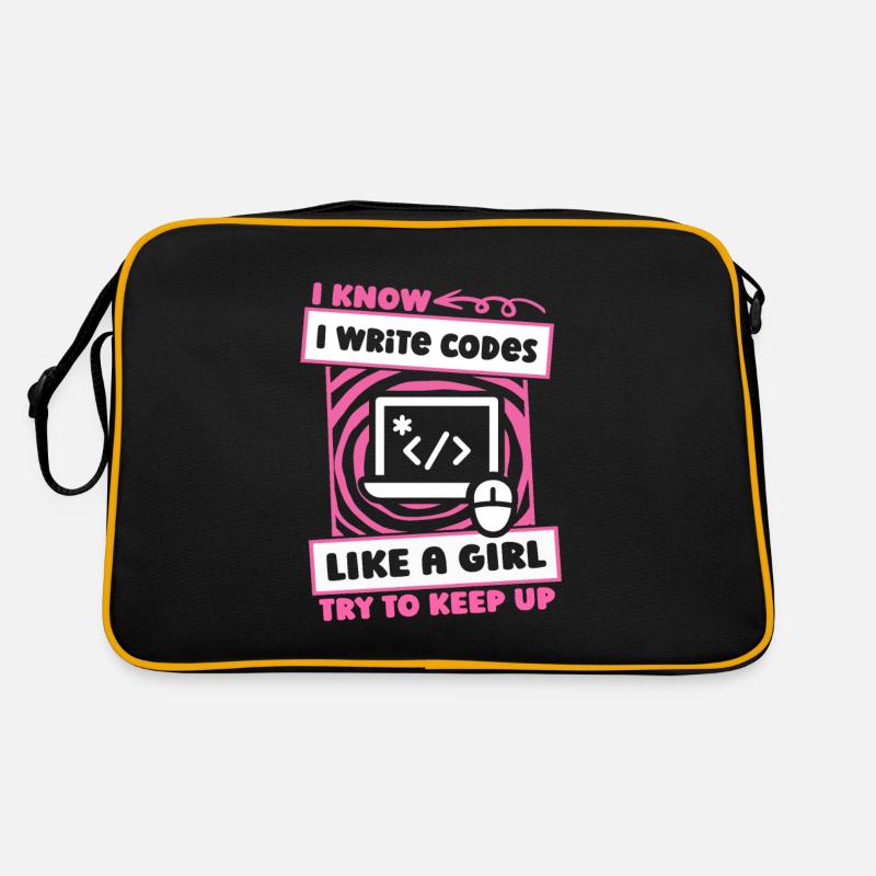 Developer Coder Programmer Girl Retro Bag