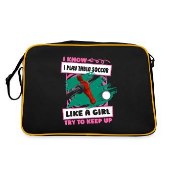 Tischfußball Kicker Mädchen - Retro Tasche - Schwarz/Gold - Hinten