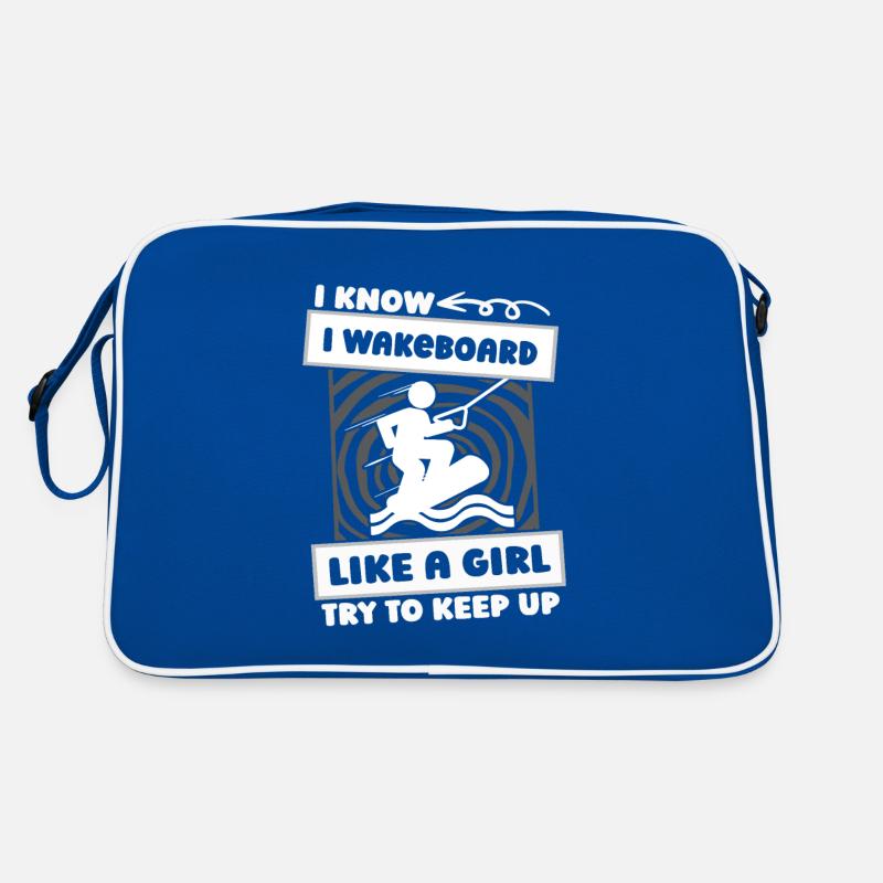 Wakeboard Wakeboarder Mädchen Retro Tasche