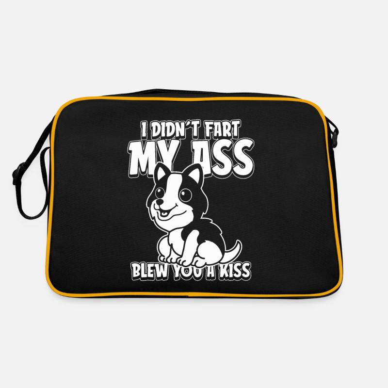 Border Collie - Sac Retro - noir/or