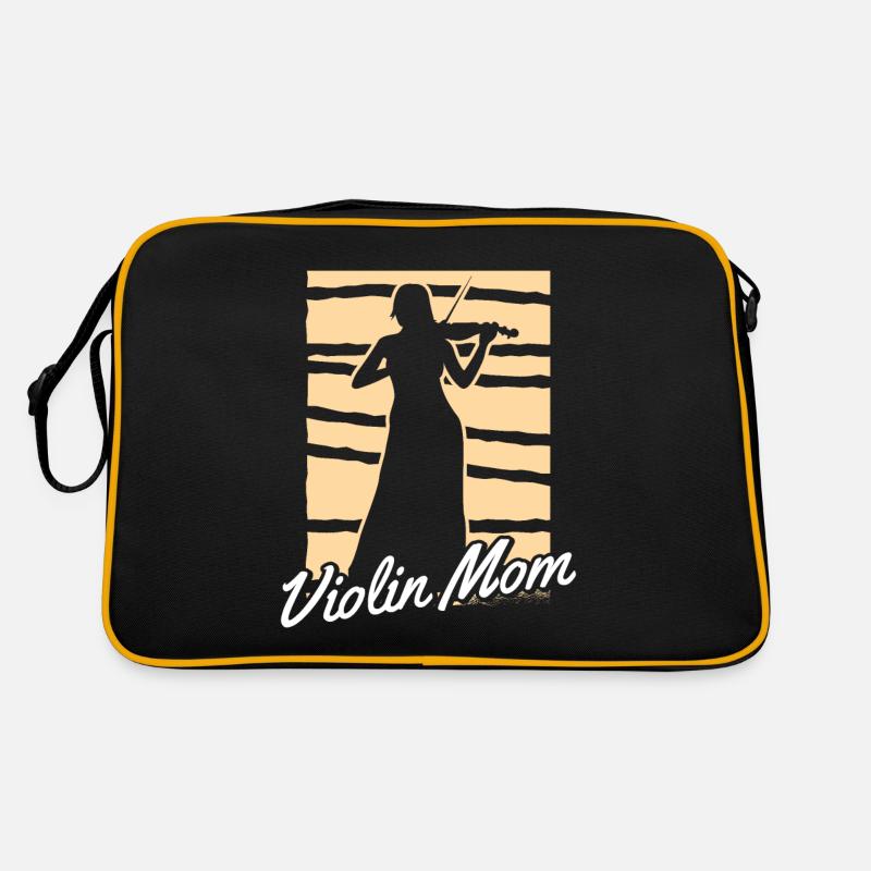Violine Geige Mama - Retro Tasche - Schwarz/Gold