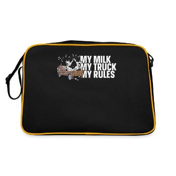 Lait de vache Drôle de wagon de lait - Sac Retro - noir/or - Dos