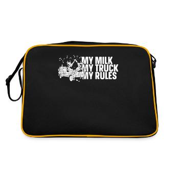 Lait de vache Drôle de wagon de lait - Sac Retro - noir/or - Dos