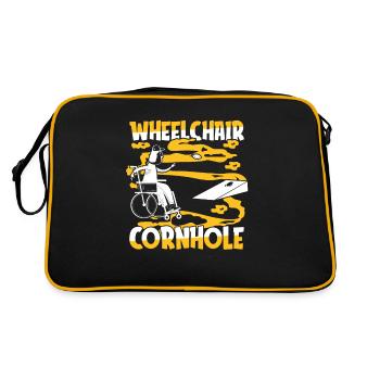 Cornhole Blind Hole Game Fauteuil roulant - Sac Retro - noir/or - Dos