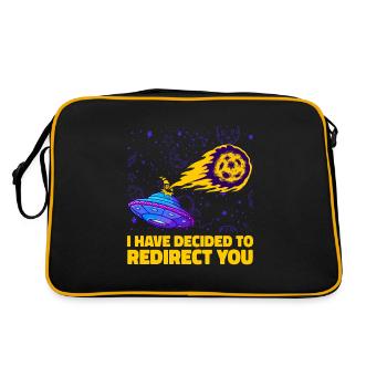 Weltraum Weltall Raumschiff Astroid Umleitung - Retro Tasche - Schwarz/Gold - Hinten