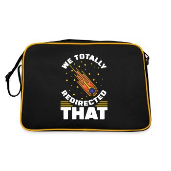 Weltraum Weltall Witzig Astroid Umleitung - Retro Tasche - Schwarz/Gold - Hinten