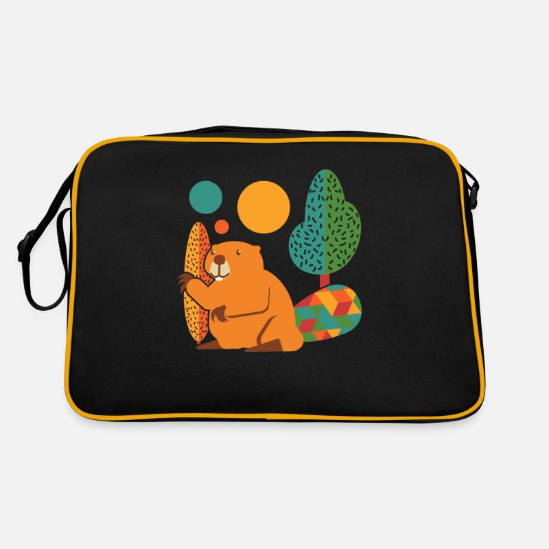 Biber Bunt - Retro Tasche - Schwarz/Gold