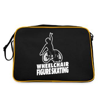 Figure skating, figure skater, wheelchair - Retro Bag - black/gold - Back