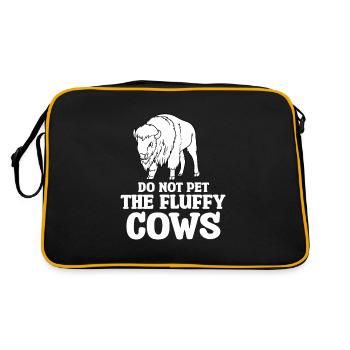 Bison Büffel Buffalo Nationalpark Wildnis Rind - Retro Tasche - Schwarz/Gold - Hinten
