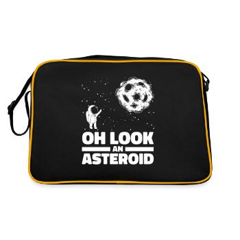 Weltraum Weltall Astronaut Astroid Umleitung - Retro Tasche - Schwarz/Gold - Hinten