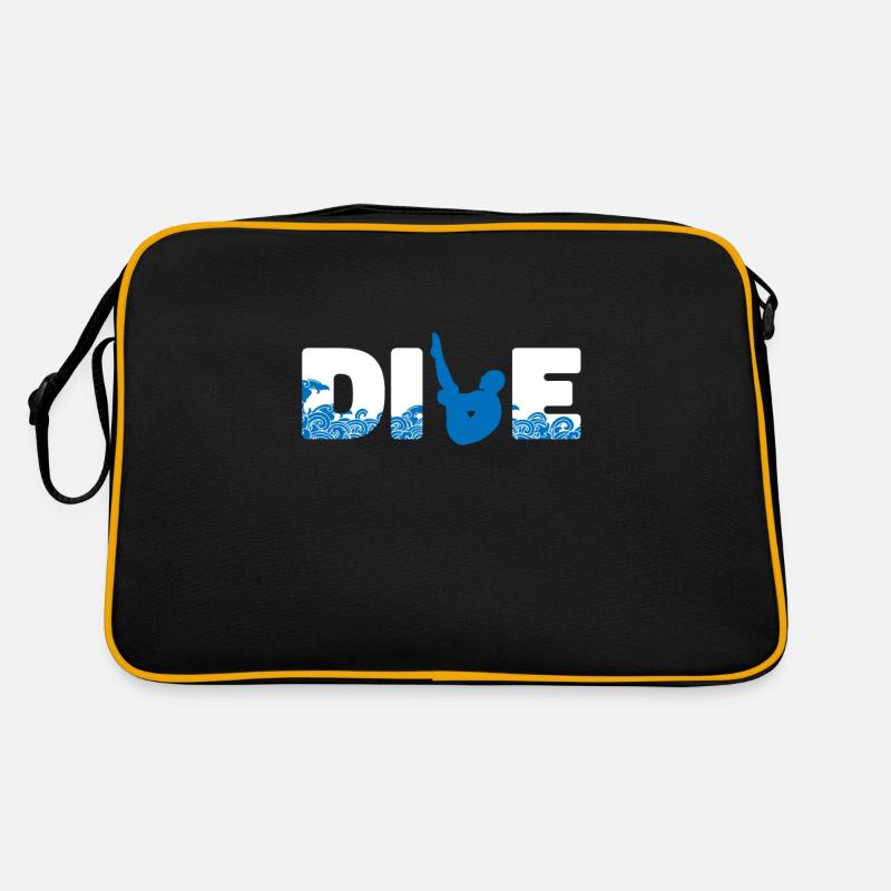 Turmspringen Turmspringer - Retro Tasche - Schwarz/Gold
