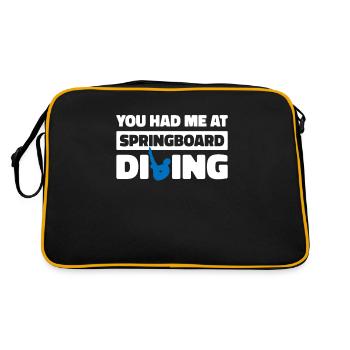 Turmspringen Turmspringer Humor - Retro Tasche - Schwarz/Gold - Hinten