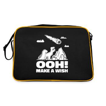 Weltraum Weltall Lustig Astroid Umleitung - Retro Tasche - Schwarz/Gold - Hinten