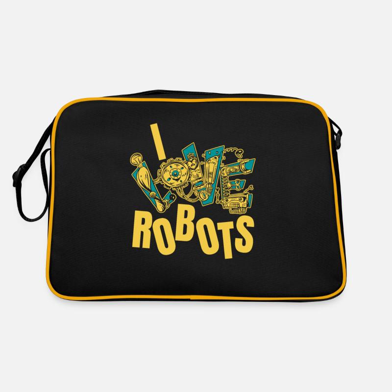 Robotik Ai Roboter Witzig I Love Robots Retro Tasche
