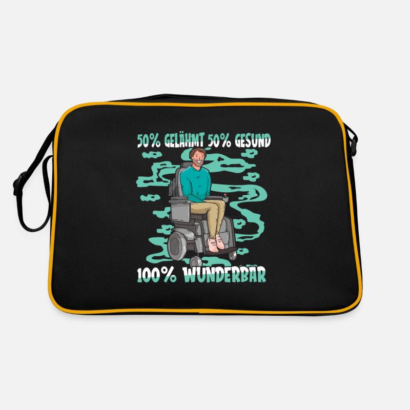 Rollstuhl Rollstuhlfahrer Perfekt - Retro Tasche - Schwarz/Gold