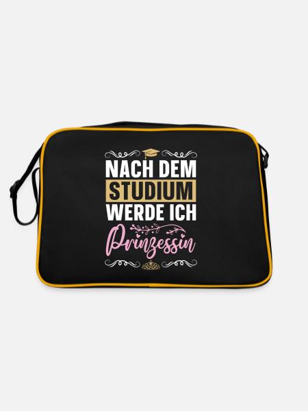 Prinzessin Lustig - Retro Tasche - Schwarz/Gold