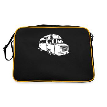 Van Camper Bus - Retro Tasche - Schwarz/Gold - Hinten