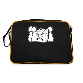 Gesellschaftsspiel Brettspiel Würfel - Retro Tasche - Schwarz/Gold - Hinten