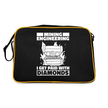 Engineer diamond mining engineer - Retro Bag - black/gold - Back
