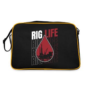 Oil Field Oil Rig Plant Rig Life - Retro Bag - black/gold - Back