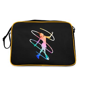 Eiskunstläuferin Eiskunstlaufen Eislauf - Retro Tasche - Schwarz/Gold - Hinten