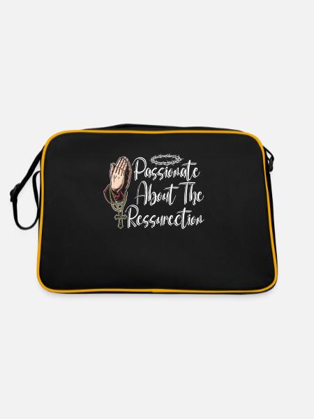 Christ Christianity Resurrection - Retro Bag - black/gold - Back