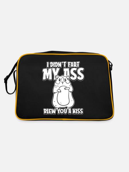 Guinea pig guinea pig funny - Retro Bag - black/gold - Back