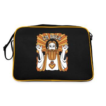 Christ Christianity Funny I'm Back - Retro Bag - black/gold - Back