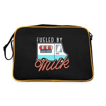 Lait de vache Humour Wagon de lait - Sac Retro - noir/or - Dos
