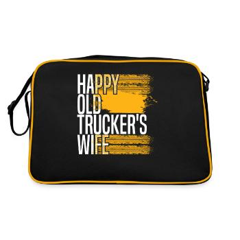 Lkw Fahrer Trucker Lastwagenfahrer Ehefrau - Retro Tasche - Schwarz/Gold - Hinten