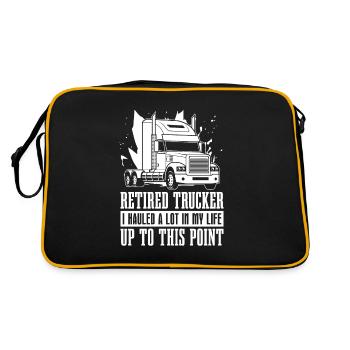 Lkw Fahrer Trucker Lastwagenfahrer Im Ruhestand - Retro Tasche - Schwarz/Gold - Hinten