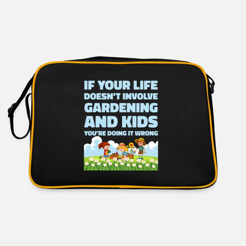 Hobbygärtner Garten Mutter Gärtnerische Mama - Retro Tasche - Schwarz/Gold
