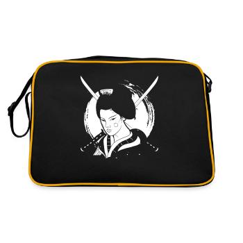 Geisha Katana - Retro Tasche - Schwarz/Gold - Hinten