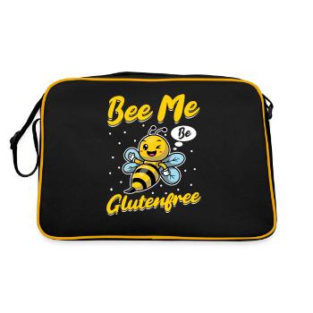 Glutenfrei Biene - Retro Tasche - Schwarz/Gold - Hinten