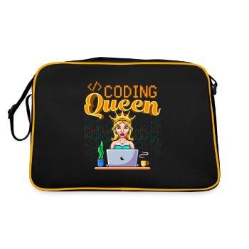 Developer Coder Programmer Queen - Retro Bag - black/gold - Back
