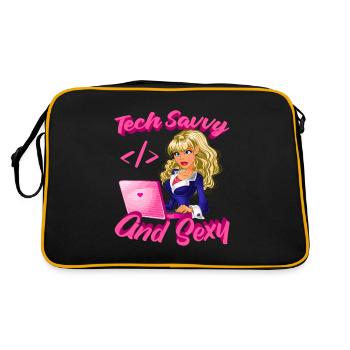 Entwickler Coder Programmierer Programmierer - Retro Tasche - Schwarz/Gold - Hinten
